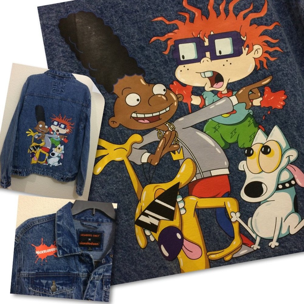 Members Only x Nickelodeon Rugrats Denim Jacket Mens XL